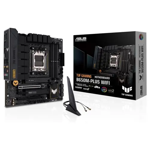 ASUS TUF GAMING B650M-PLUS WIFI Motherboard – AMD AM5, B650 Chipset, DDR5, PCIe 5.0, Wi-Fi 6, Micro-ATX