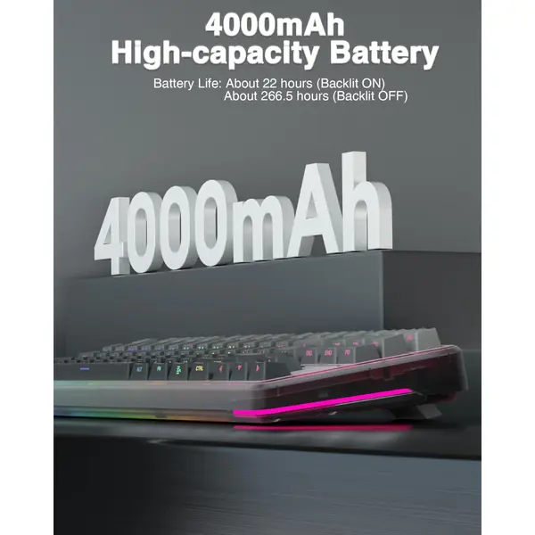 AULA F87 Pro Wireless Mechanical Keyboard – TKL Hot Swappable RGB, Triple Mode BT/2.4G/USB-C
