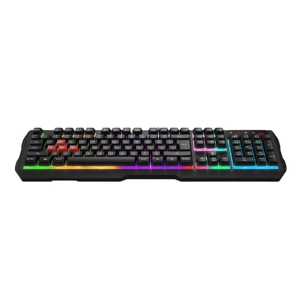 BLOODY B135N Neon Illuminated Gaming Keyboard – Wired USB Full-Size Keyboard (Black)