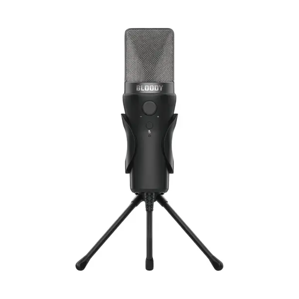 Bloody GM20 USB Gaming Microphone – Cardioid Condenser, Built-in Pop Filter, Volume Control, Plug & Play