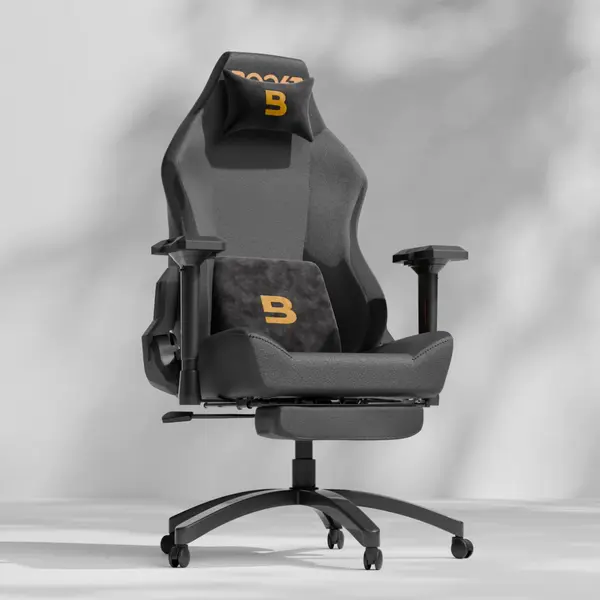 Boost Apex Ergonomic Chair – Premium PU Leather, 4D Adjustable Armrests, Built-in Footrest, 90°–180° Recline