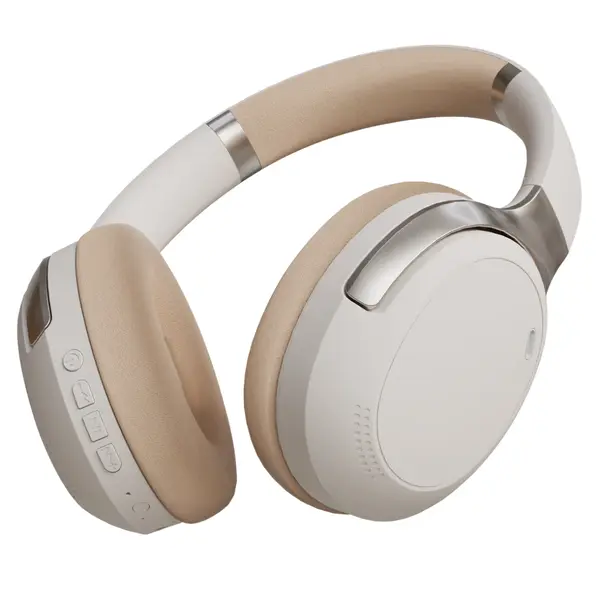Boost Beat Wireless ANC Headset – Beige, 21dB Active Noise Cancellation, Bluetooth 6.0, 40mm Drivers, Type-C Charging