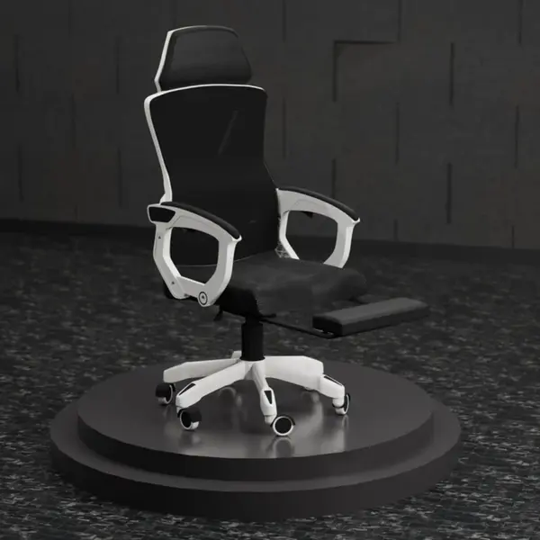 Boost Comfort Ergonomic Chair – Adjustable Lumbar Support, Retractable Footrest, Breathable Mesh Back, Reclining Backrest