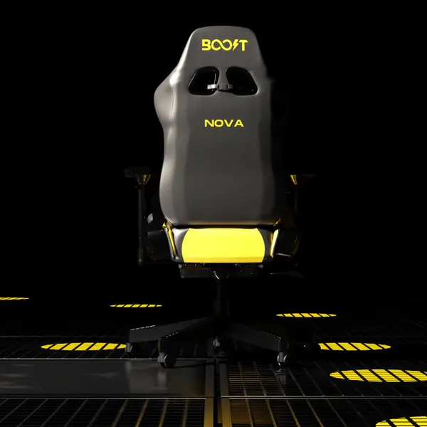 Boost Nova Ergonomic Chair – Premium PU Leather, 4D Adjustable Armrests, Built-in Footrest, 90°–180° Recline