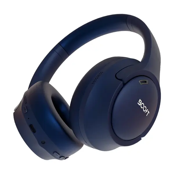 Boost Sync Wireless ANC Headset – Midnight Blue & Matte Black, 27dB Active Noise Cancellation, Bluetooth 5.4, 40mm Neodymium Drivers