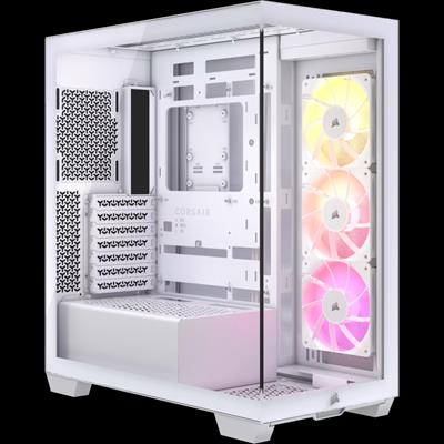 CORSAIR 3500X ARGB Mid-Tower ATX PC Case – Panoramic Tempered Glass – Reverse Connection Motherboard Compatible – 3X CORSAIR RS120 ARGB Fans Included 
