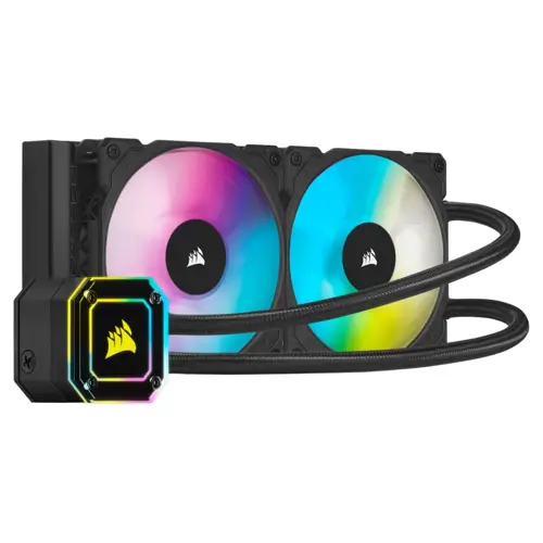 Corsair iCUE H100i ELITE CAPELLIX Liquid CPU Cooler (Black) | 240mm AIO, ML120 RGB Fans, Commander CORE Included