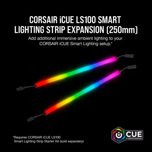 Corsair Icue LS100 Smart Lighting Strip Expansion Kit 250Mm