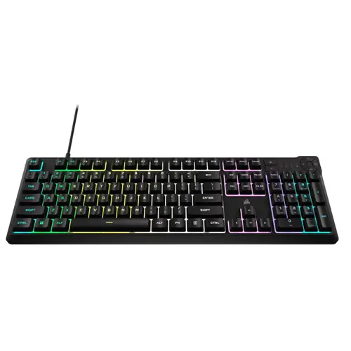 Corsair K55 CORE RGB Membrane Wired Gaming Keyboard – Quiet, Responsive Switches – Spill Resistance – Ten-Zone RGB – Media Keys – iCUE Compatible – QWERTY NA – PC, Mac – Black