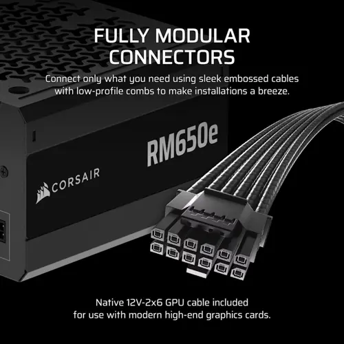 Corsair RMe Series RM650e Fully Modular Low-Noise ATX Power Supply