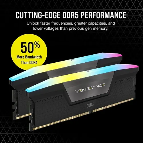 Corsair Vengeance RGB 32GB (2x16GB) DDR5 5600MT/s CL36 Desktop RAM Kit | AMD EXPO & Intel XMP 3.0, Black