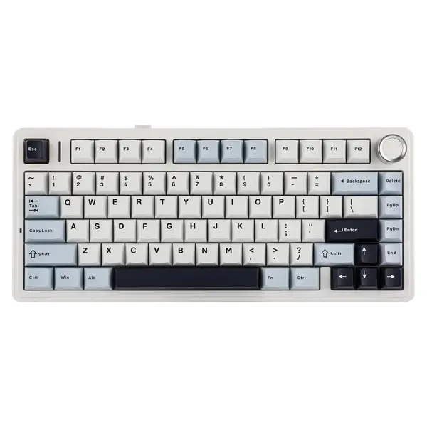 EPOMAKER x Aula F75 75% Wireless Gasket Mechanical Keyboard – Hot Swappable, Triple Mode BT/2.4G/USB-C, RGB, Knob (Light Blue, LEOBOG Reaper Switch)