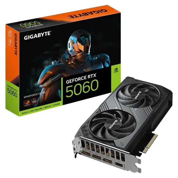 Gigabyte GeForce RTX™ 5060 GAMING OC 8G – 8GB GDDR7 Graphics Card | Overclocked Dual-Fan GPU