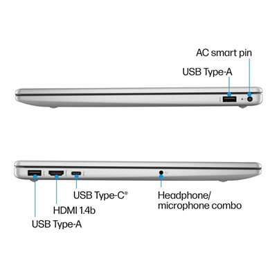 HP 15 - FC0298AU - Ryzen 5-7430U, 8GB RAM, 512GB NVMe M.2 SSD, AMD Graphics, FHD Display, Backlit Keyboard, Windows 11 Home Original Laptop, natural Silver