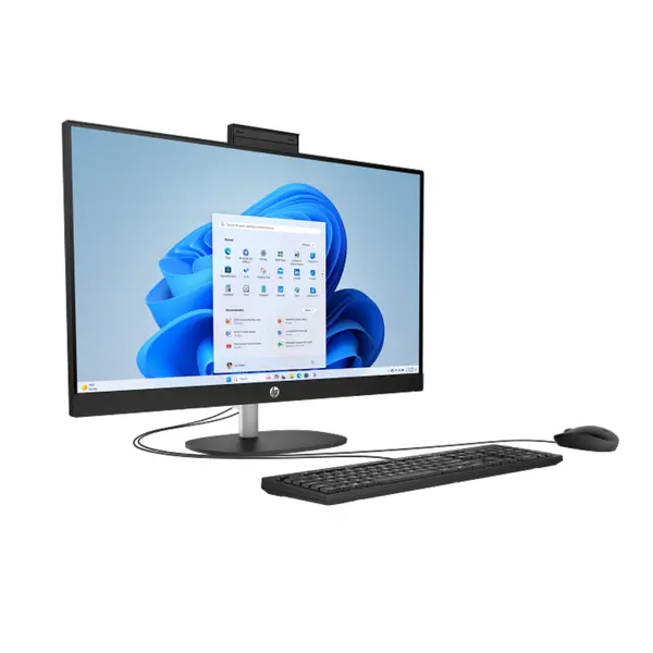HP All-in-One Desktop AI 27-cr2038NH – Intel Core Ultra 7 255U, 8GB DDR5 RAM, 512GB SSD, 27" FHD Touchscreen, FreeDOS, Wired Keyboard & Mouse, Black