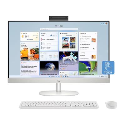 HP All-in-One PC 27-cr0043d, Intel Ci7, 16GB RAM, 512GB SSD, 27 inch FHD Touch Display, WiFi 6, BT 5.3, Gigabit LAN, HP USB Keyboard and Mouse, Dual Speakers, Built-in Webcam, Windows 11 Original, Shell White