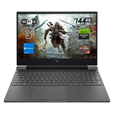 HP Victus 15 FB1049AX Gaming Laptop, 15.6" FHD 144Hz Display, AMD Ryzen 5 7535HS, 16GB DDR5 RAM, 512GB PCIe M.2 SSD, NVIDIA GeForce RTX 2050, HDMI, Webcam, Backlit Keyboard, Wi-Fi 6, Windows 11 Home, Silver
