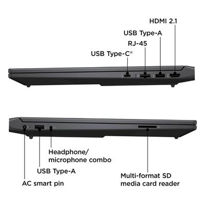 HP Victus 15 FB1049AX Gaming Laptop, 15.6" FHD 144Hz Display, AMD Ryzen 5 7535HS, 16GB DDR5 RAM, 512GB PCIe M.2 SSD, NVIDIA GeForce RTX 2050, HDMI, Webcam, Backlit Keyboard, Wi-Fi 6, Windows 11 Home, Silver