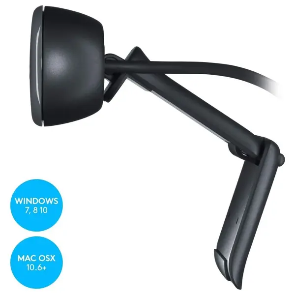 Logitech C270 HD Webcam – 720p 30FPS | Built-in Noise-Reducing Mic | Auto Light Correction | USB Plug & Play