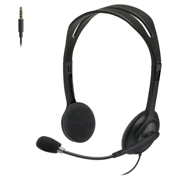 Logitech H111 Wired Stereo Headset – 3.5mm Audio Jack | Adjustable Microphone | Lightweight Comfort | Universal Compatibility