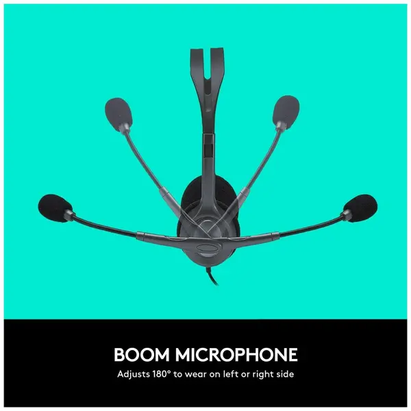 Logitech H111 Wired Stereo Headset – 3.5mm Audio Jack | Adjustable Microphone | Lightweight Comfort | Universal Compatibility