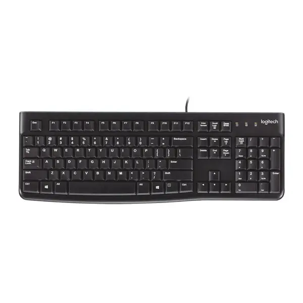Logitech K120 USB Keyboard – Full-Size Layout, Spill-Resistant Design, Plug & Play USB Connectivity