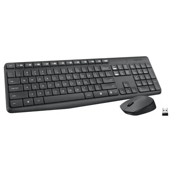 Logitech MK235 Wireless Keyboard and Mouse Combo – Full-Size Keyboard | Long Battery Life | Plug & Play | Reliable 2.4GHz Connection