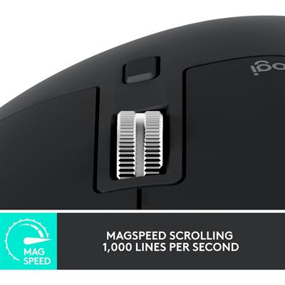 Logitech MX Master 3S Wireless Mouse, Ultra-fast Scrolling, Ergo, 8K DPI, Track on Glass, Quiet Clicks, USB-C, Bluetooth, Windows, Linux, Chrome - Graphite