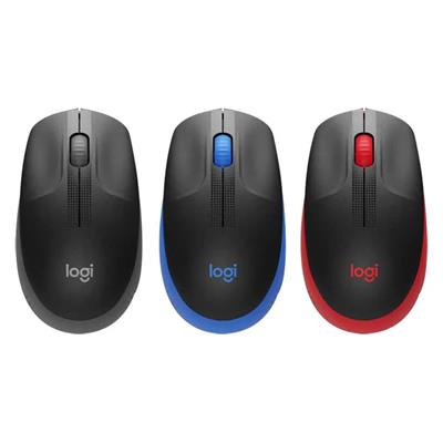 Logitech Wireless Mouse M190 - Full Size Ambidextrous Curve Design, 18-Month Battery with Power Saving Mode, Precise Cursor Control & Scrolling, Wide Scroll Wheel, Thumb Grips - Grey, Blue, Red