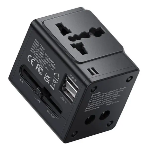 MCDODO CP-4120 Universal Travel Plug – Dual USB Charging, Worldwide Adapter, Multi-Country Compatibility