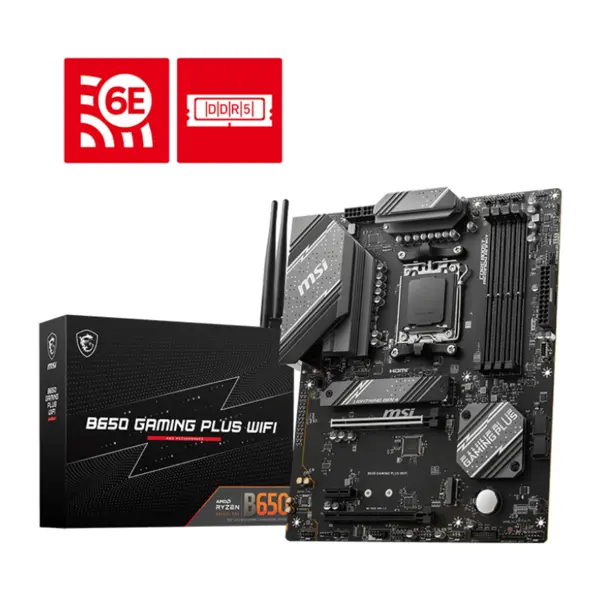 MSI B650 GAMING PLUS WIFI Motherboard | AMD B650 Chipset, Socket AM5, DDR5 7200+ MHz, PCIe 4.0, Wi-Fi 6E, 2.5G LAN, ATX Form Factor, AMD Ryzen 7000/8000/9000 Series CPU Support