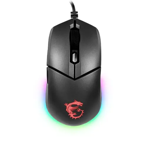 MSI CLUTCH GM11 Wired Gaming Mouse | Symmetrical Design, 5000 DPI Optical Sensor, 6 Buttons, RGB Mystic Light