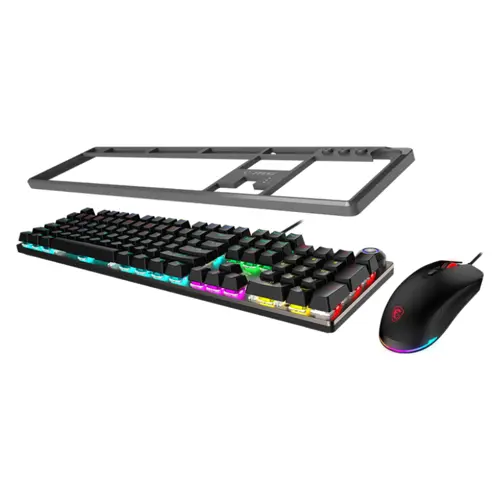 MSI FORGE GK310 COMBO US Wired Gaming Keyboard & Mouse Set | Mechanical Red Switches, Hot-Swappable Keys, 7200 DPI Optical Sensor, 20-Mode RGB