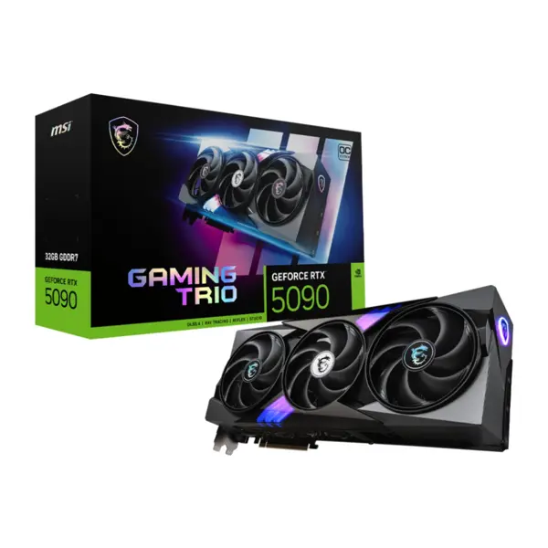 MSI GeForce RTX 5090 32G GAMING TRIO OC Triple-Fan Graphics Card with 32GB GDDR7 Memory, 2497MHz Extreme Boost Clock, TRI FROZR 4 Cooling, PCIe Gen 5 Interface, and DLSS 4 Support