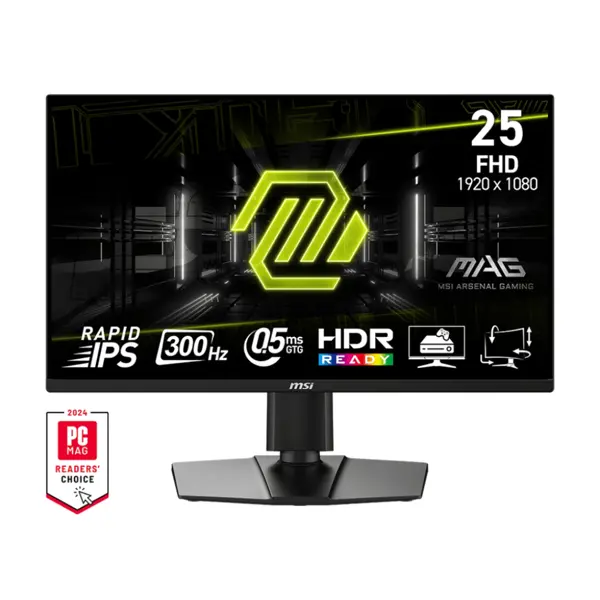 MSI MAG 255PXF 24.5-Inch FHD Gaming Monitor | 1920x1080, 300Hz, 0.5ms GtG, Rapid IPS Panel, 10-bit Color, FreeSync Premium, VESA Mount