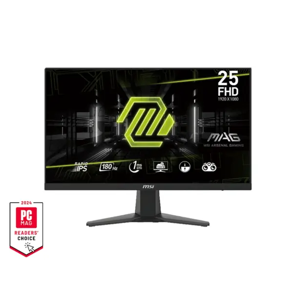 MSI MAG 256F 24.5-Inch FHD Gaming Monitor | 1920x1080, 180Hz, 1ms GtG, Rapid IPS Panel, Adaptive-Sync, Tilt Stand, VESA Mount