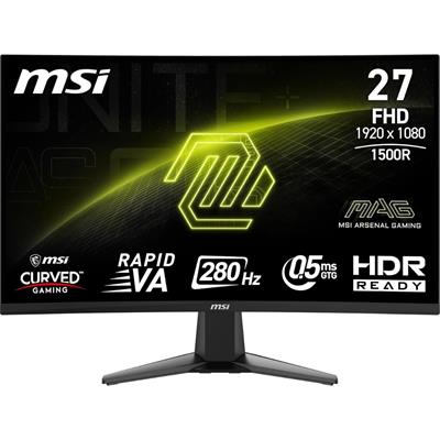 MSI MAG 276CXF 27-inch 1920 x 1080 (FHD) Curved Monitor, 280Hz, HDMI, DisplayPort, VGA Port, VESA Mountable, Tilt, Speaker, Slim Bezel, 0.5ms, Black