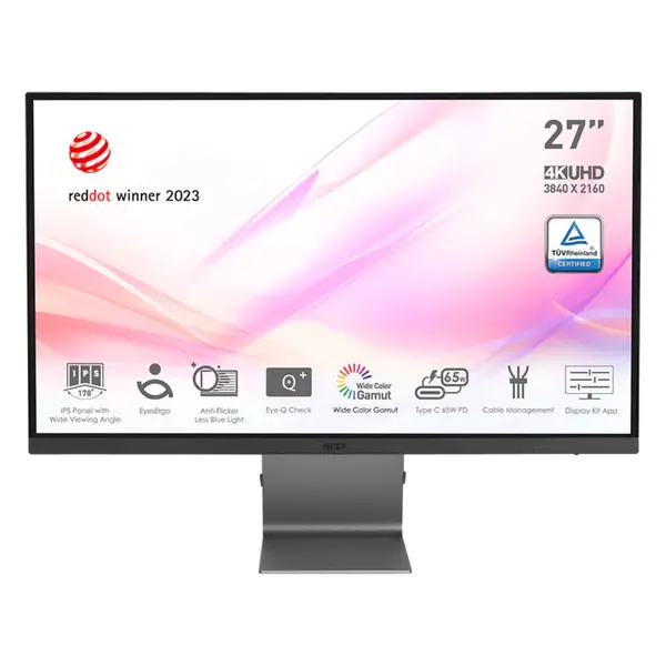 MSI MD271UL Series 27″ 4K UHD Monitor – IPS Display, USB-C 65W, Eye-Care Technology