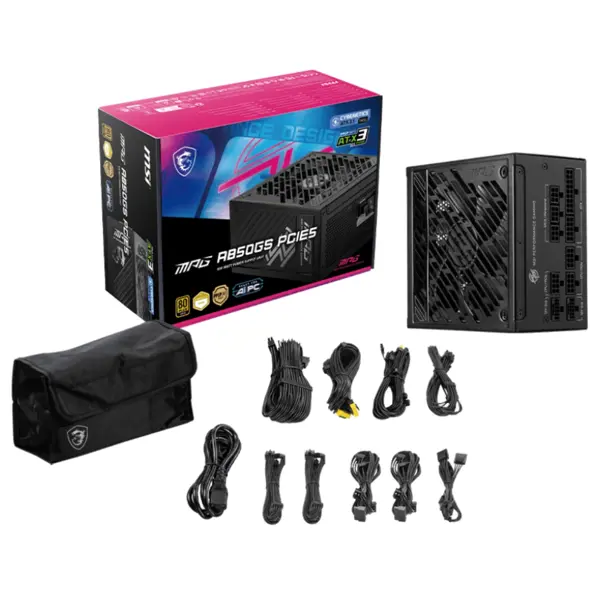 MSI MPG A850GS 850W Fully Modular Gaming Power Supply 80 PLUS Gold ATX 3.1 PCIe 5.1