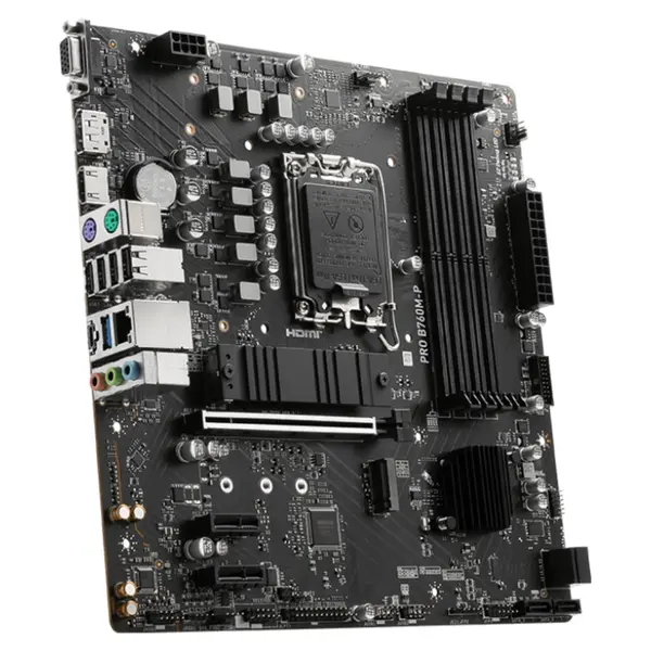 MSI PRO B760M-P D5 Motherboard – Intel® 12th/13th/14th Gen | DDR5 Memory | PCIe 4.0 | M.2 Slot | Extended Heatsink | Micro-ATX