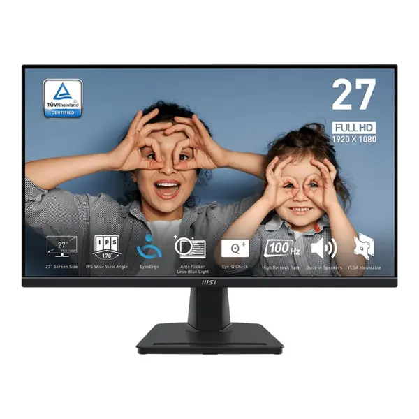 MSI PRO MP275 E2 – 27″ Full HD IPS Monitor | 120Hz Refresh Rate | 4ms GTG | Adaptive-Sync | Eye-Care | Frameless Design