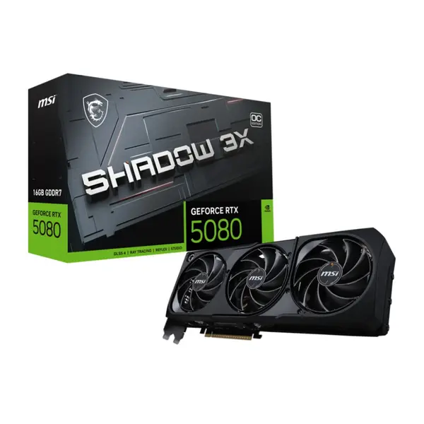 MSI Shadow GeForce RTX™ 5080 16GB GDDR7 OC Edition – High-Performance Gaming & Creative GPU
