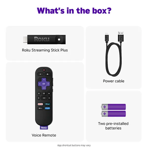 Roku Streaming Stick 4K plus – 4K UHD, Dolby Vision, HDR10+, Long-Range Wi-Fi & Roku Voice Remote Pro