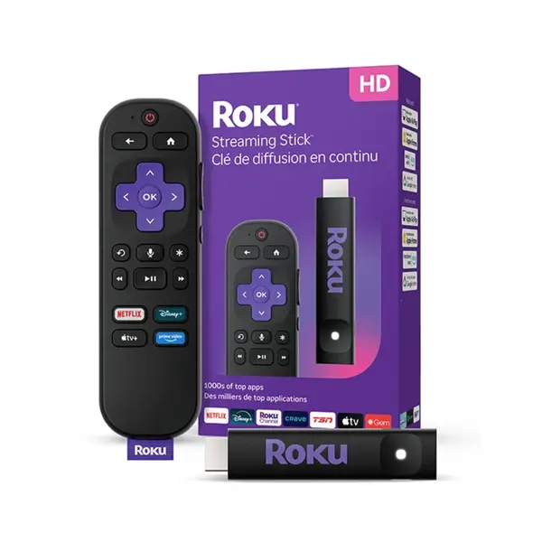 Roku Streaming Stick HD – 1080p Streaming Player with Voice Remote, Dual-Band Wi-Fi & TV Controls