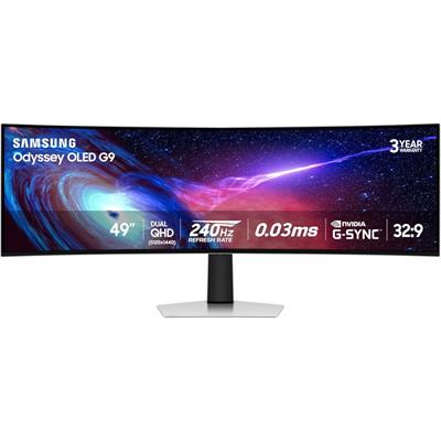 Samsung 49" Odyssey OLED (G93SC) Series Curved Gaming Monitor Dual OLED, 240Hz, 0.03ms, DQHD, G-Sync Compatible, AMD FreeSync Premium Pro,Height Adjustable Stand