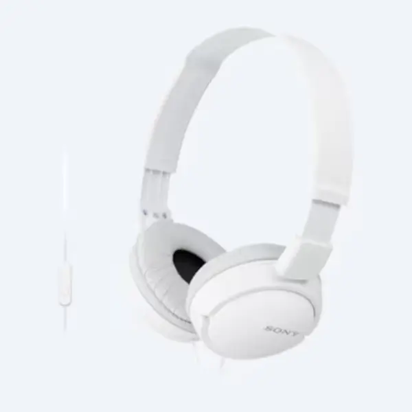 Sony MDR-ZX110AP Wired On-Ear Headphones with Microphone Deep Bass Foldable Design
