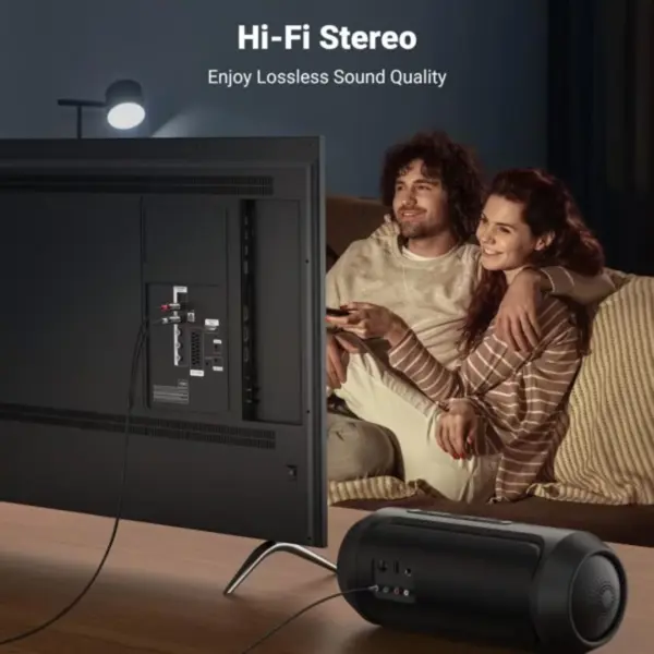 UGREEN 10590 – 3.5 mm Jack to Dual RCA Audio Cable (3.0 m) | Gold-Plated Connectors | For Speakers, Amplifiers & AUX Devices