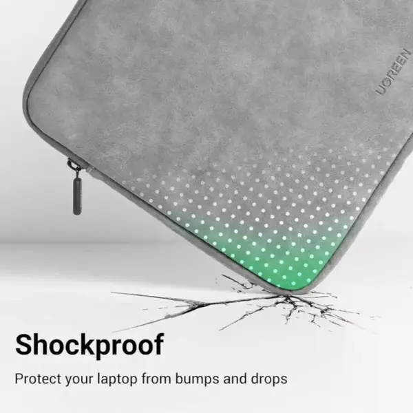 UGREEN 20476 Laptop Sleeve Case – Premium Nubuck Leather & Soft Velvet Lining, Slim Protective Design