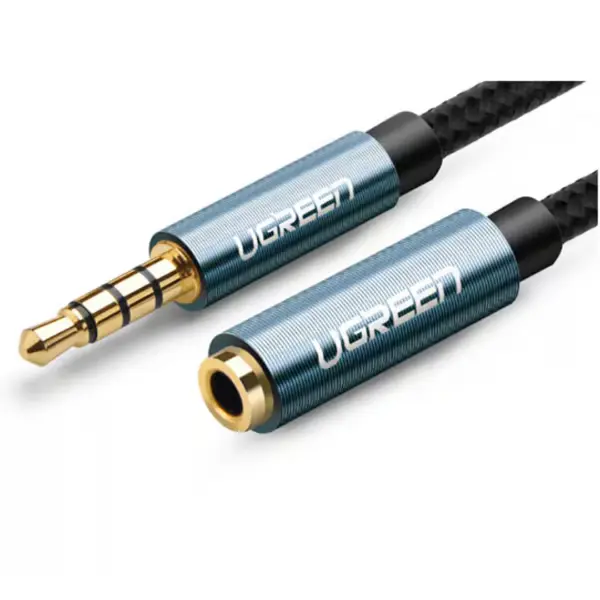 UGREEN 40675 – 3.5 mm Male-to-Female Audio Extension Cable, 2 m Length, Gold-Plated Connectors, Braided Jacket