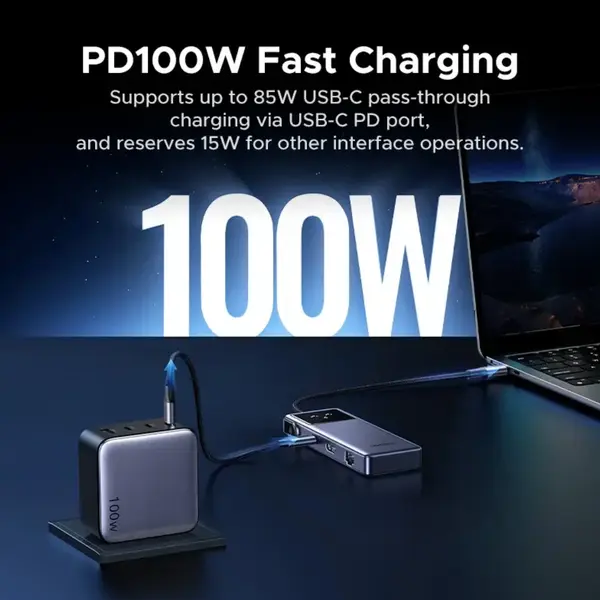UGREEN 45155 UNO 7-in-1 USB-C Hub – 4K 60Hz HDMI, 2× USB 3.0, USB-C Data, Gigabit Ethernet, USB 2.0 & PD Charging